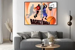 Plakat: Koszykówka na działania graczy piękne abstrakcyjne tło. plakat
