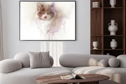 Plakat: Kot w stylu akwarelowym