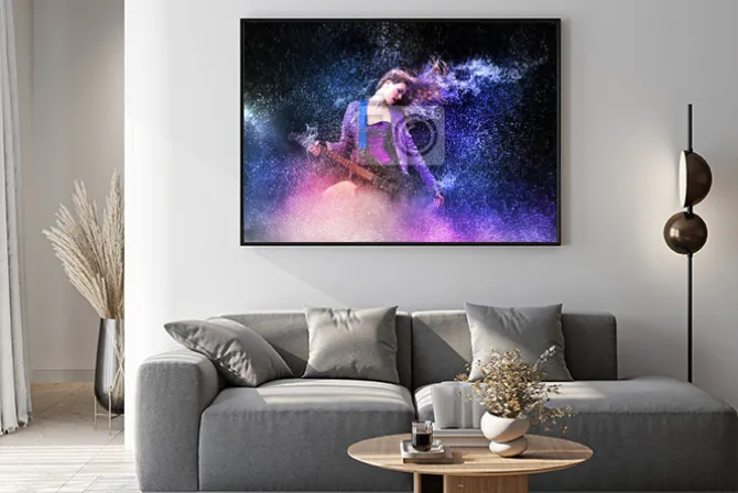 Plakat: Kołysać pasji dziewczyny z czarnymi skrzydłami