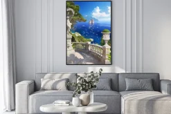 Plakat: Krajobraz morza śródziemnego