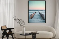 Plakat: Krajobraz plaża i morze o zachodzie słońca