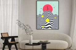 Plakat: Krajobraz w tle. teren. azjatycka wektorowa ilustracja.