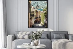 Plakat: Krajobraz z widokiem na bellagio nad jeziorem como