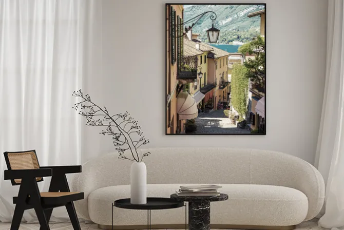 Plakat: Krajobraz z widokiem na bellagio nad jeziorem como