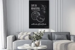 Plakat: Kreda typograficzne tła. życie jest piękne ze smakiem świeżych