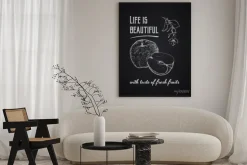 Plakat: Kreda typograficzne tła. życie jest piękne ze smakiem świeżych