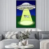 Plakat: Krowa porwana przez ufo