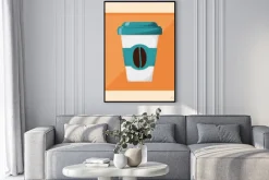 Plakat: Kubek kawy na wynos