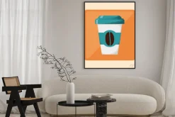 Plakat: Kubek kawy na wynos
