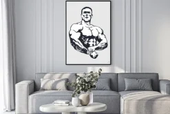 Plakat: Kulturysta eksponujący mięśnie