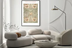 Plakat: Kwiaty i liście abstrakcyjne w stylu william morris