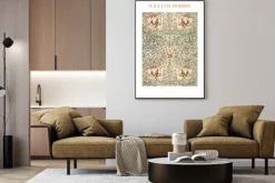 Plakat: Kwiaty i liście abstrakcyjne w stylu william morris