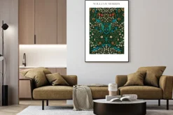 Plakat: Kwiaty i liście w stylu william morris