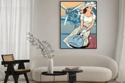 Plakat: Lady podróżnego na lotnisku