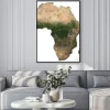 Plakat: Large (97 mp) isolated satellite image of africa with country