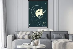 Plakat: Latają na księżyc