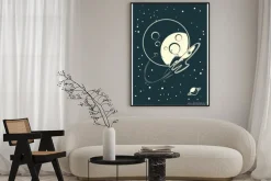 Plakat: Latają na księżyc