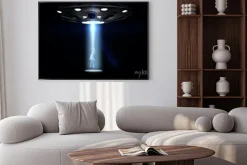 Plakat: Latających spodków ufo porwał kobietę