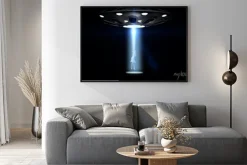 Plakat: Latających spodków ufo porwał kobietę