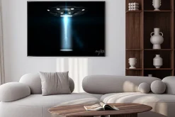 Plakat: Latających spodków ufo porwał mężczyznę