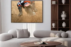 Plakat: Latanie gruzu z motocrossu w dirt track