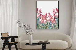 Plakat: Lavender vecor background pink flower card colorful