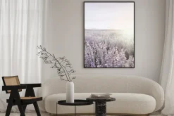 Plakat: Lawenda kwiaty polne o wschodzie słońca