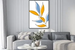 Plakat: Leaf one line drawing. minimalism leaves of tree botanical. vector