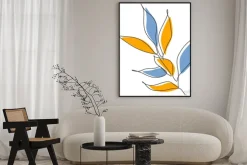 Plakat: Leaf one line drawing. minimalism leaves of tree botanical. vector