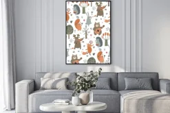 Plakat: Leśna orkiestra w stylu rysunkowym