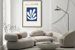 Plakat: Liść w kompozycji artystycznej w stylu matisse