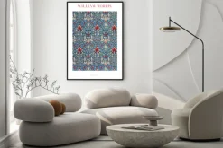 Plakat: Liście i kwiaty artystyczny ornament w stylu william morris
