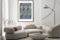 Plakat: Liście i kwiaty w stylu sztuki william morris