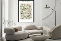 Plakat: Liście i kwiaty w wzorze artystycznym william morris