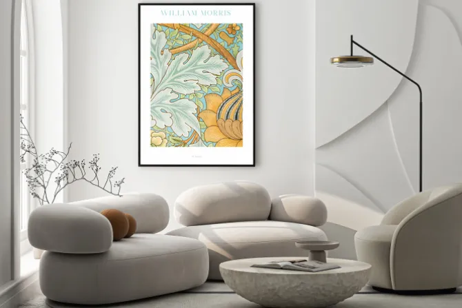 Plakat: Liście i roślinne motywy w stylu william morris