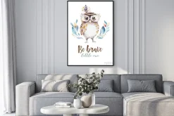 Plakat: Śliczny cyganerii dziecka sowy zwierzę dla dziecina, las szkółki