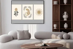 Plakat: Linocut art. contemporary aesthetic posters with abstract illustrations