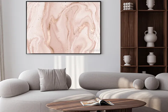 Plakat: Liquid marble canvas abstract painting background with bronze