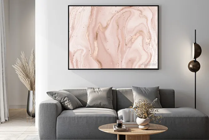 Plakat: Liquid marble canvas abstract painting background with bronze
