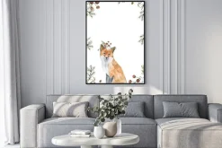 Plakat: Lis / akwarela ilustracja, wyciągnąć rękę.