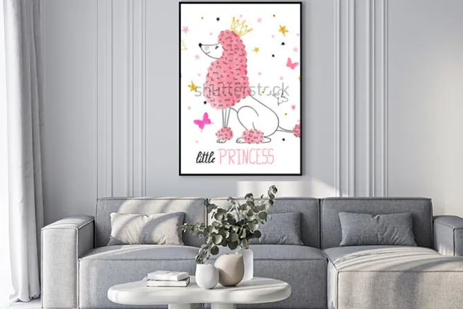 Plakat: Little princess vector illustration for kids design - poster,