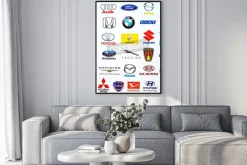 Plakat: Loga światowych marek samochodowych