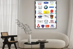 Plakat: Loga światowych marek samochodowych