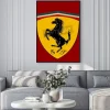 Plakat: Logo ferrari z czarnym koniem
