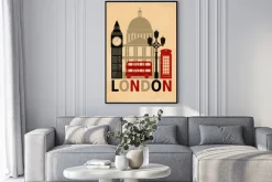 Plakat: Londyn na minimalistycznej grafice