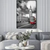 Plakat: Londyn z big benem i czerwonym autobusem