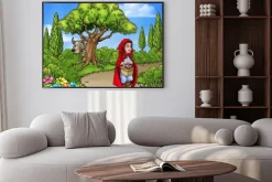 Plakat: Mała czerwona kreskówka kapturek