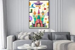 Plakat: Magia i bajki. castle magic. wektor płaskim ikonę i ilustracje: