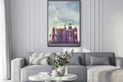 Plakat: Magiczne miasto ze starymi książkami