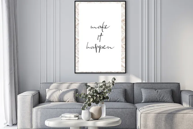 Plakat: Make it happen minimalistyczny cytat